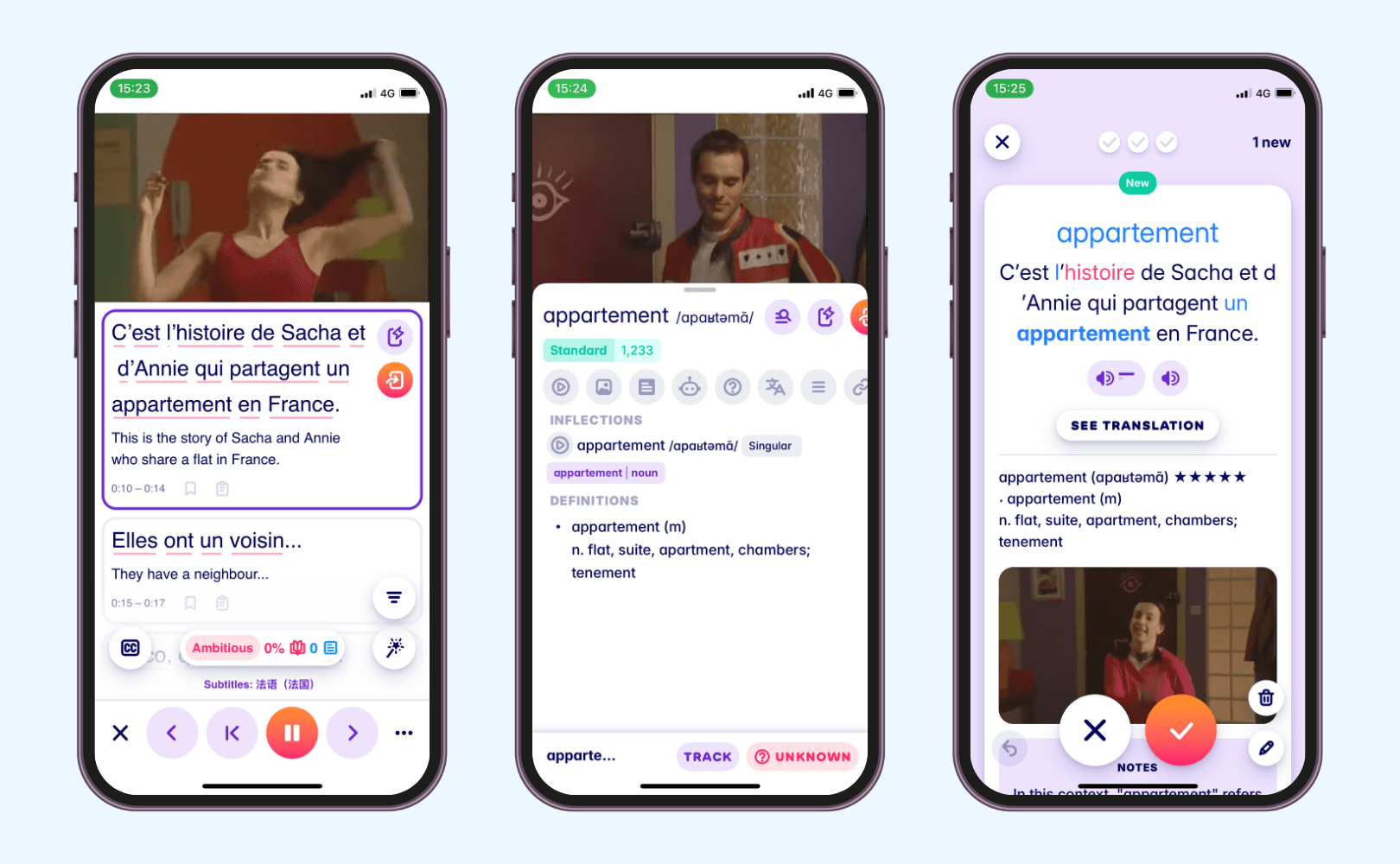 learn common french phrases with Migaku