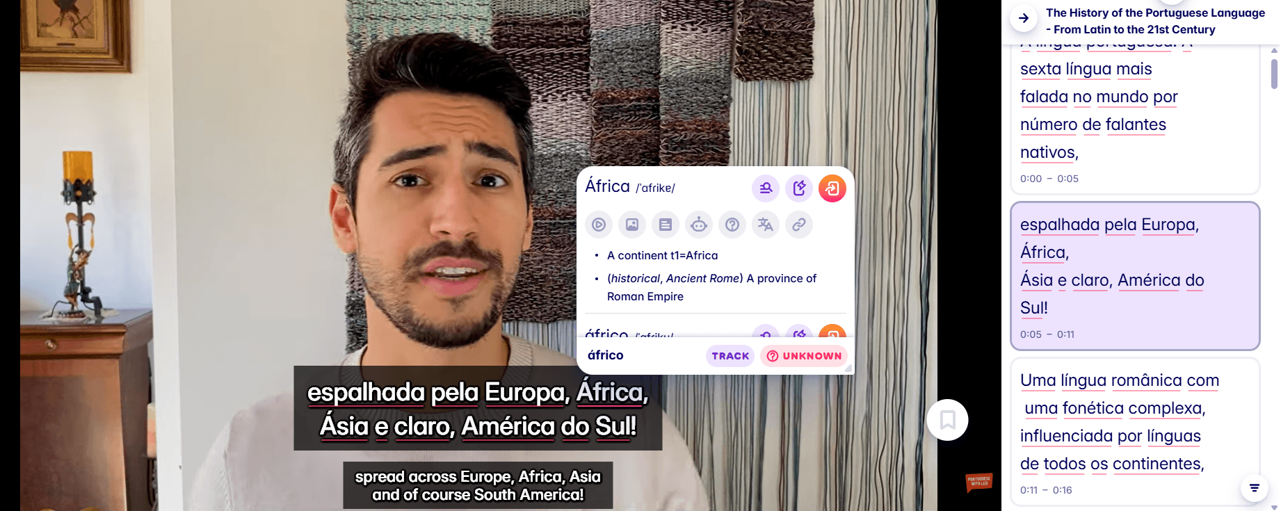 learn portuguese verbs with migaku