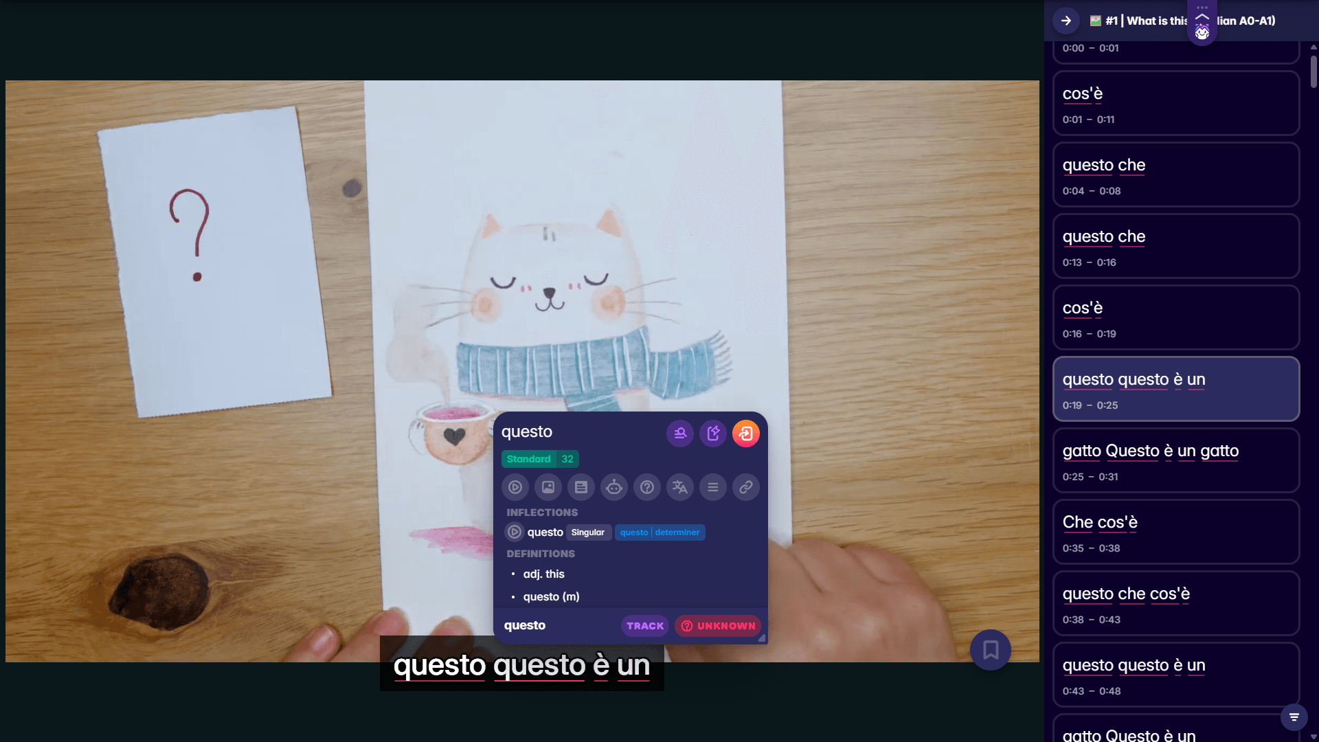 learn italian words and phrases with migaku