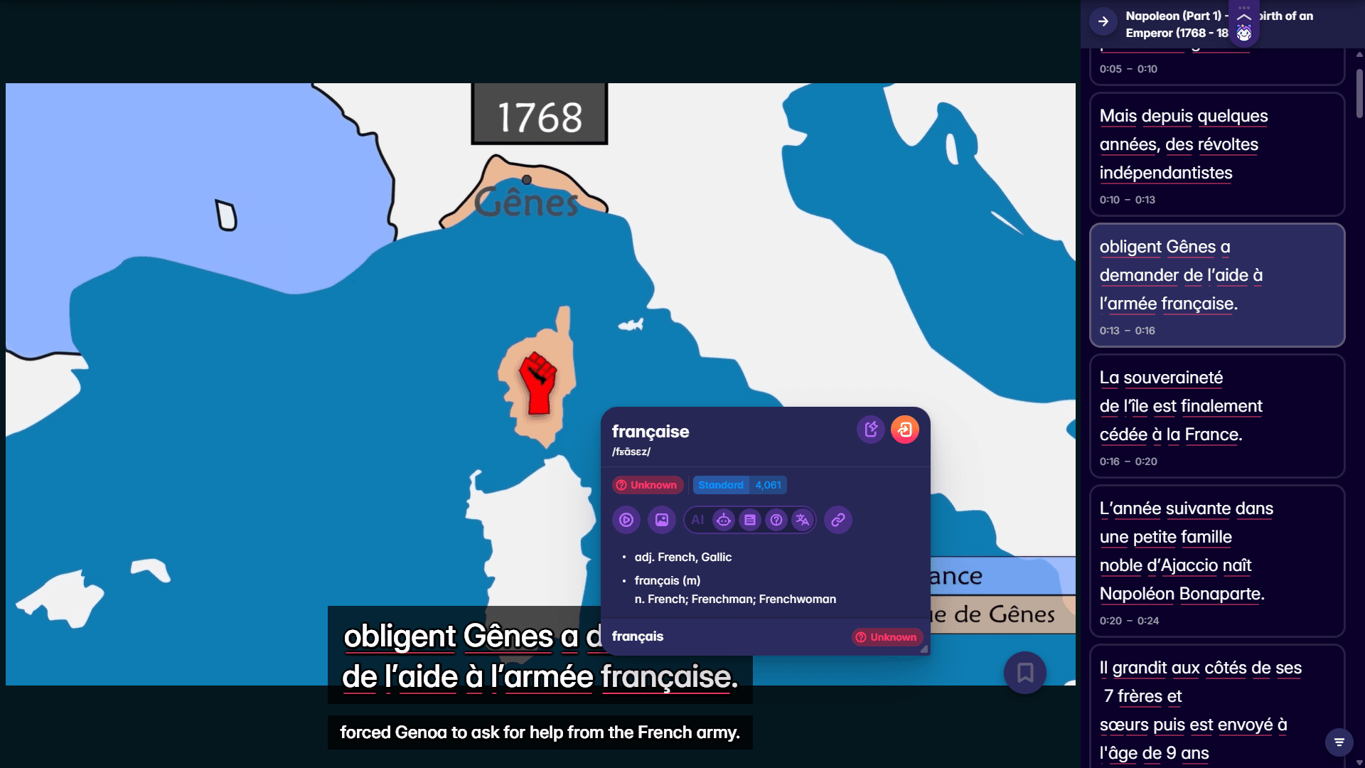 learn french vocabulary with migaku