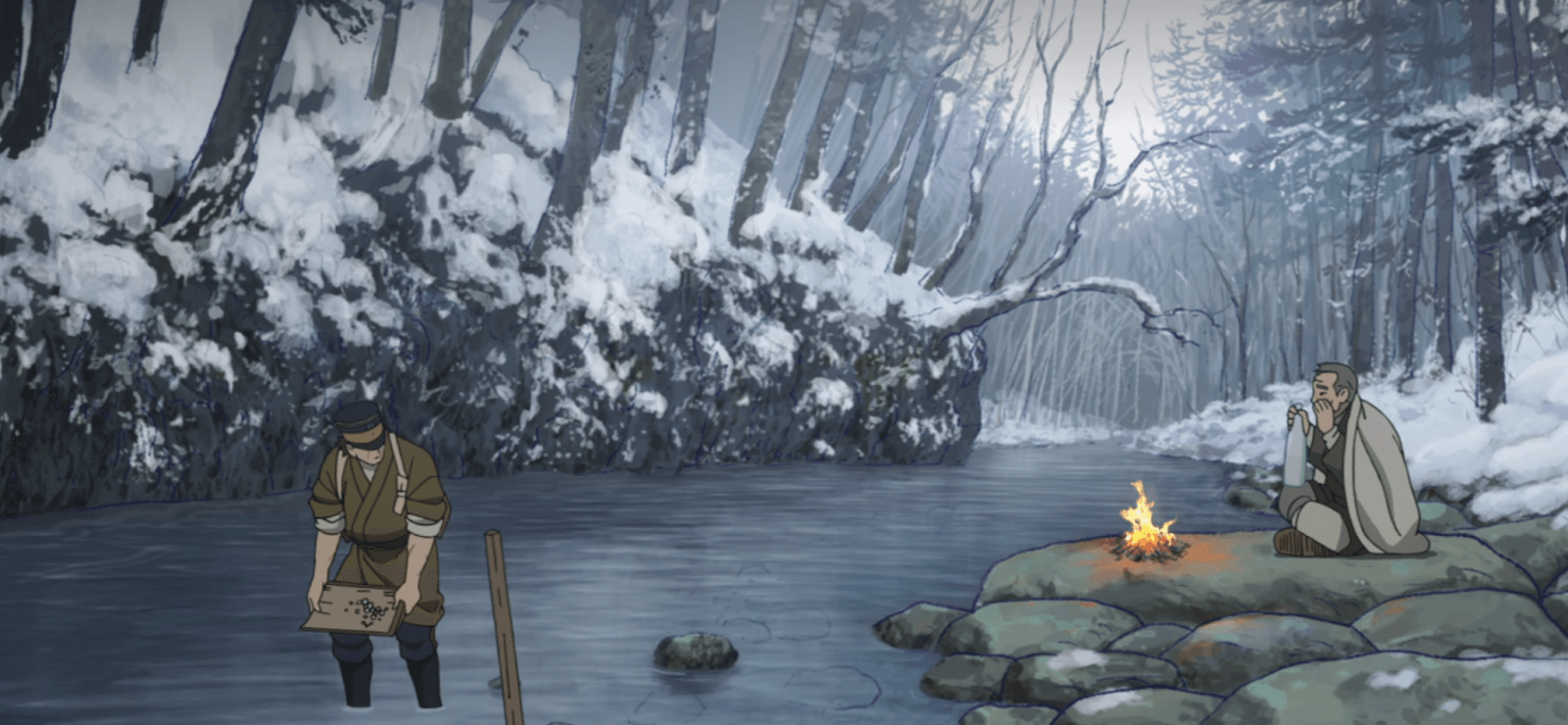 A screenshot from the Japanese history anime called Golden Kamuy