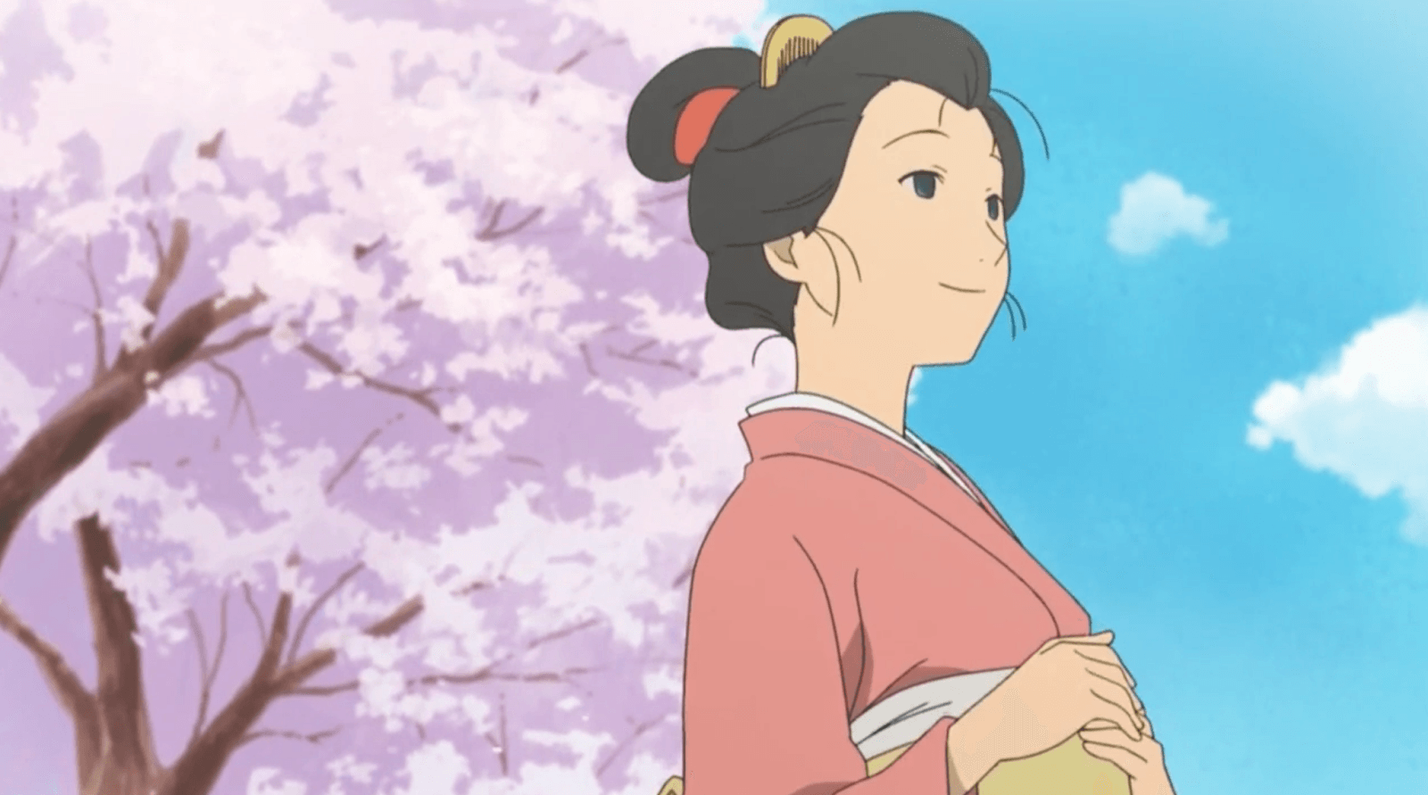 A screenshot from the Japanese history anime called Ojiisan no Lamp