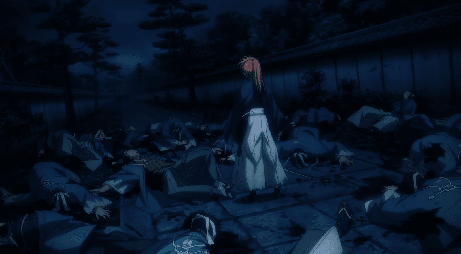 A screenshot from the Japanese history anime called Rurouni Kenshin