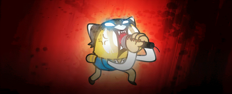 A screenshot of Retsuko, the main character of Aggretsuko