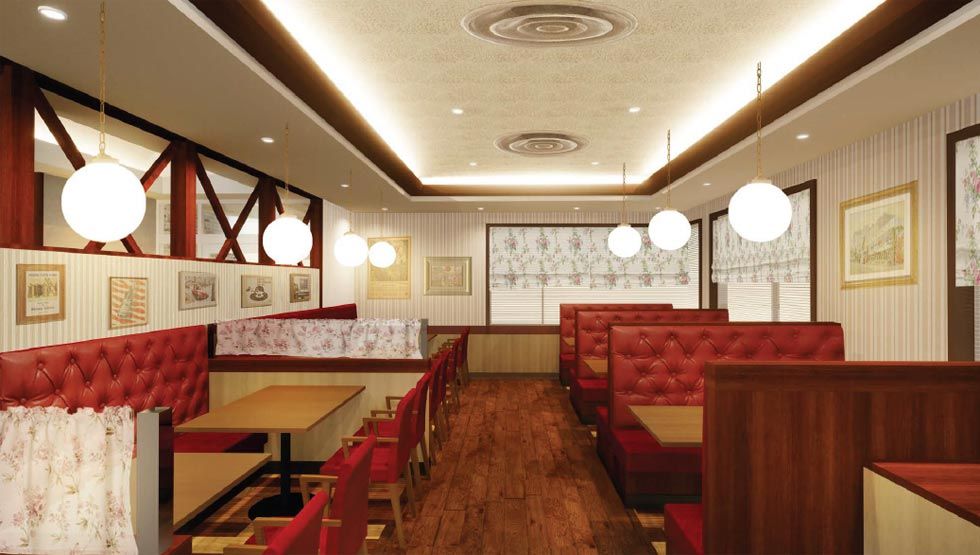 A screenshot of the inside of a Japanese family restaurant